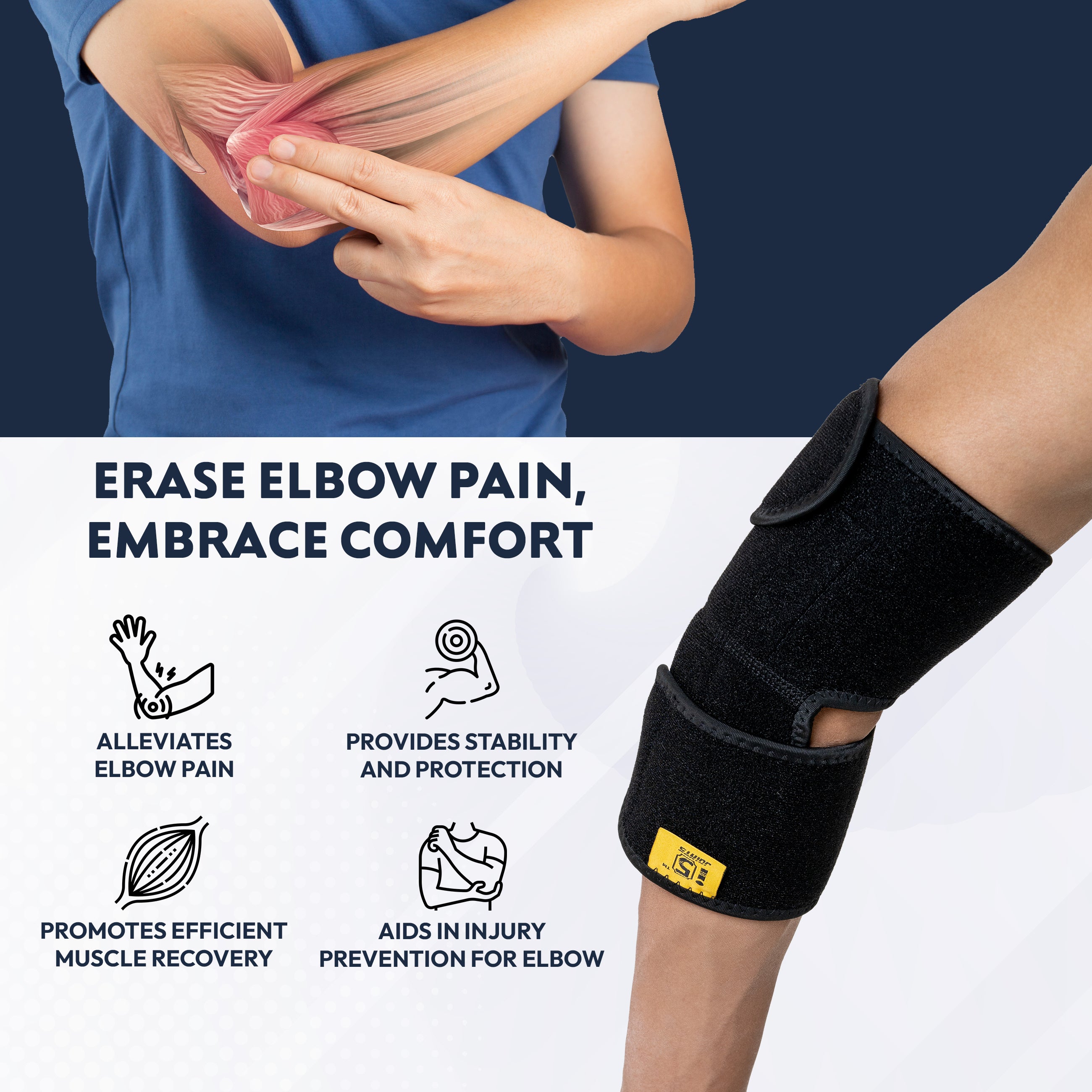 I5Joints Far Infrared Magnetic Elbow Support Belt – Pain Relief Elbow Brace & Sleeve for Tennis, Badminton, Cricket & Sports (Men & Women) I5Joints Far Infrared Magnetic Elbow Support Belt – Pain Relief Elbow Brace & Sleeve for Tennis, Badminton, Cricket & Sports (Men & Women)